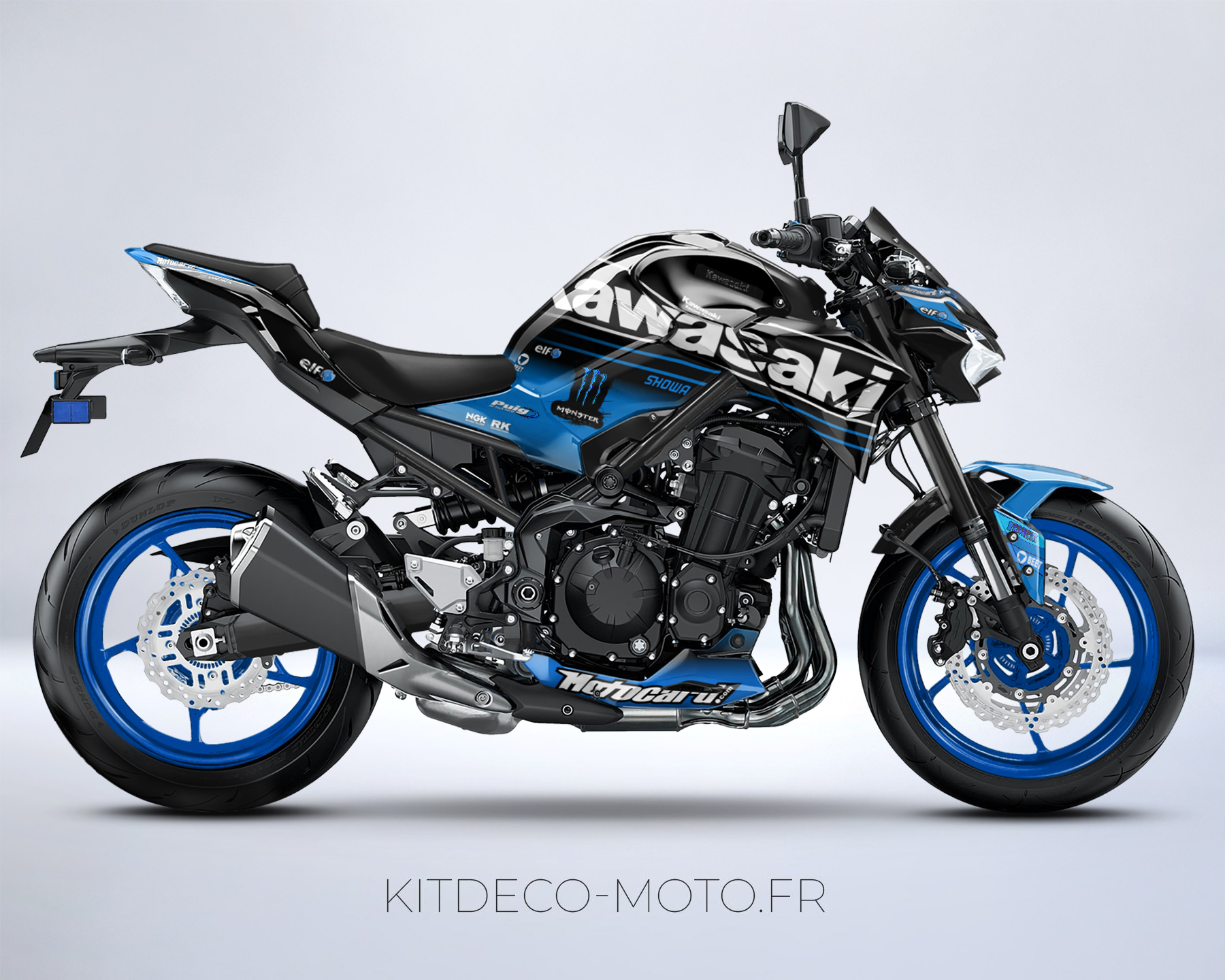 kit déco kawasaki z900 monster bleu
