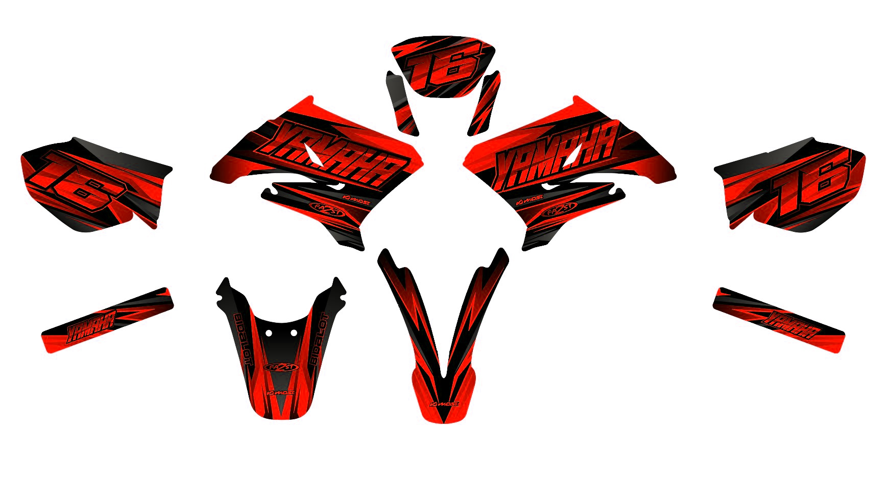 kit déco yamaha dt 50 – airon rouge