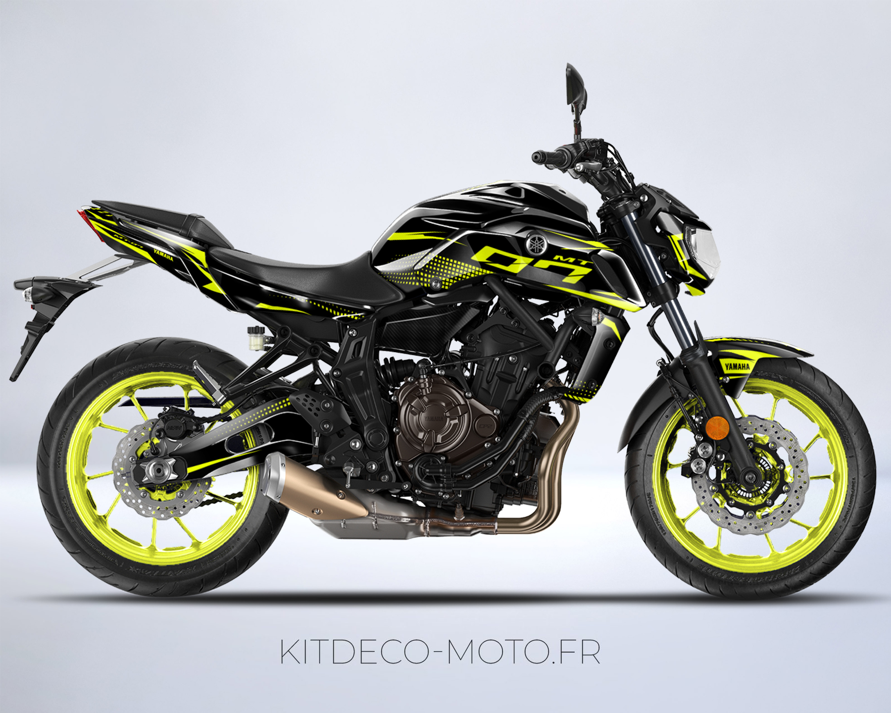 kit déco yamaha mt 07 jaune fluo