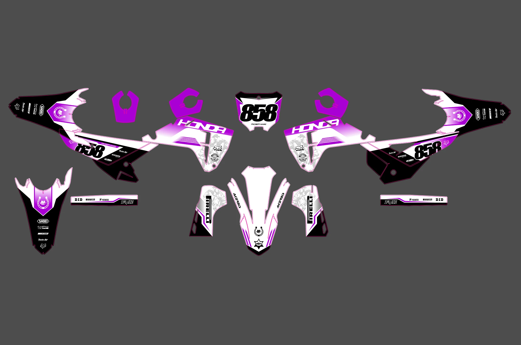 kit déco honda 450 crf (2025) – factory violet