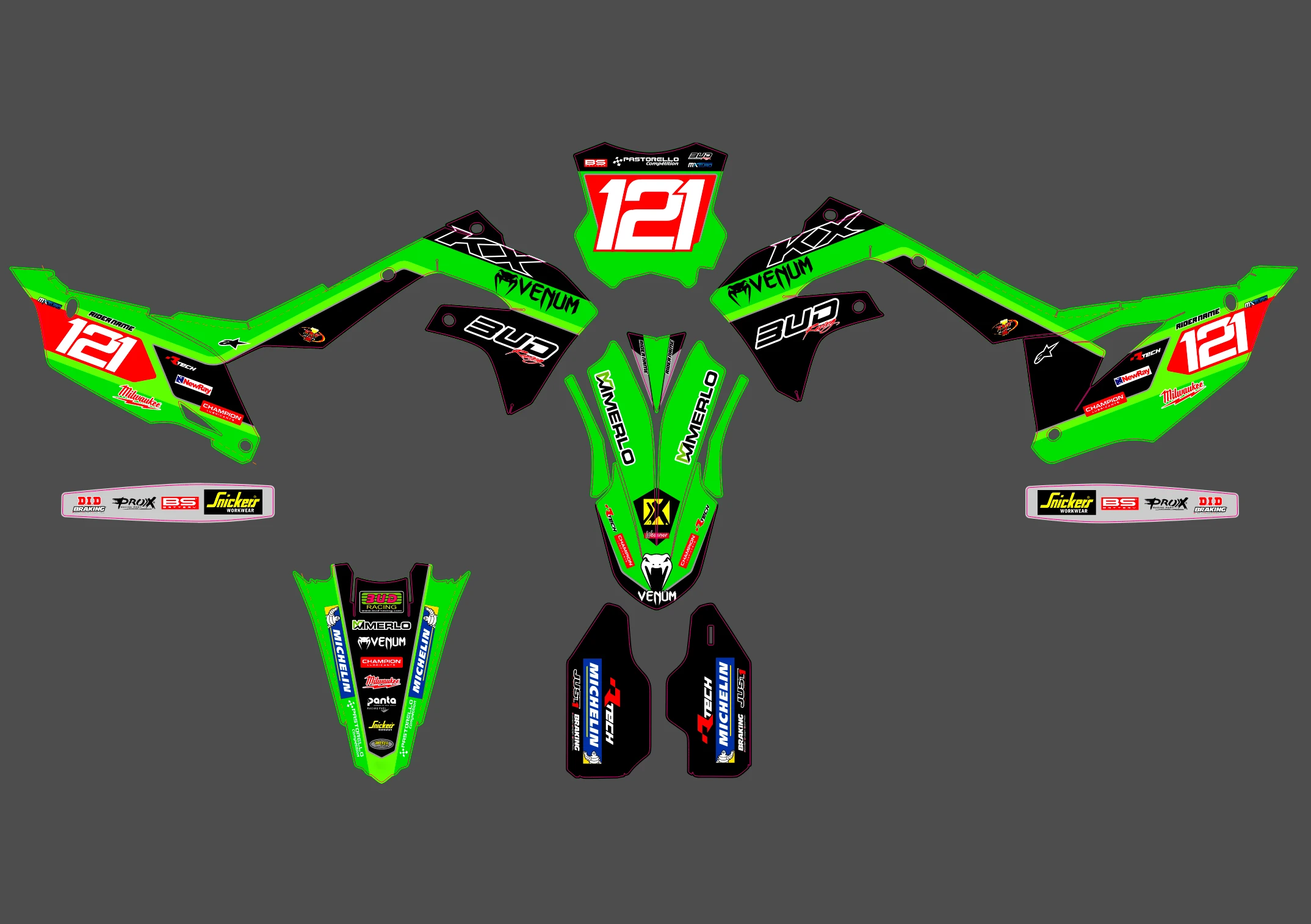 kit déco kawasaki 450 kxf (2019 2023) racing