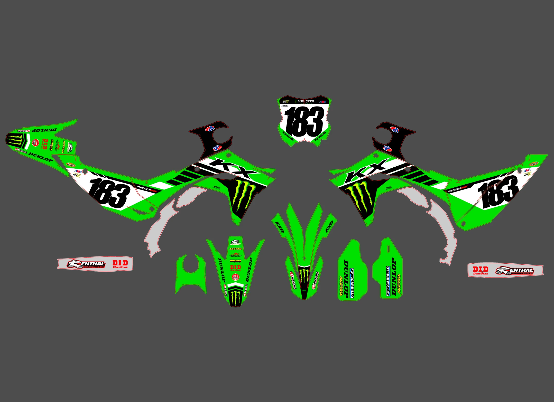 kit déco kawasaki 450 kxf (2024) monster