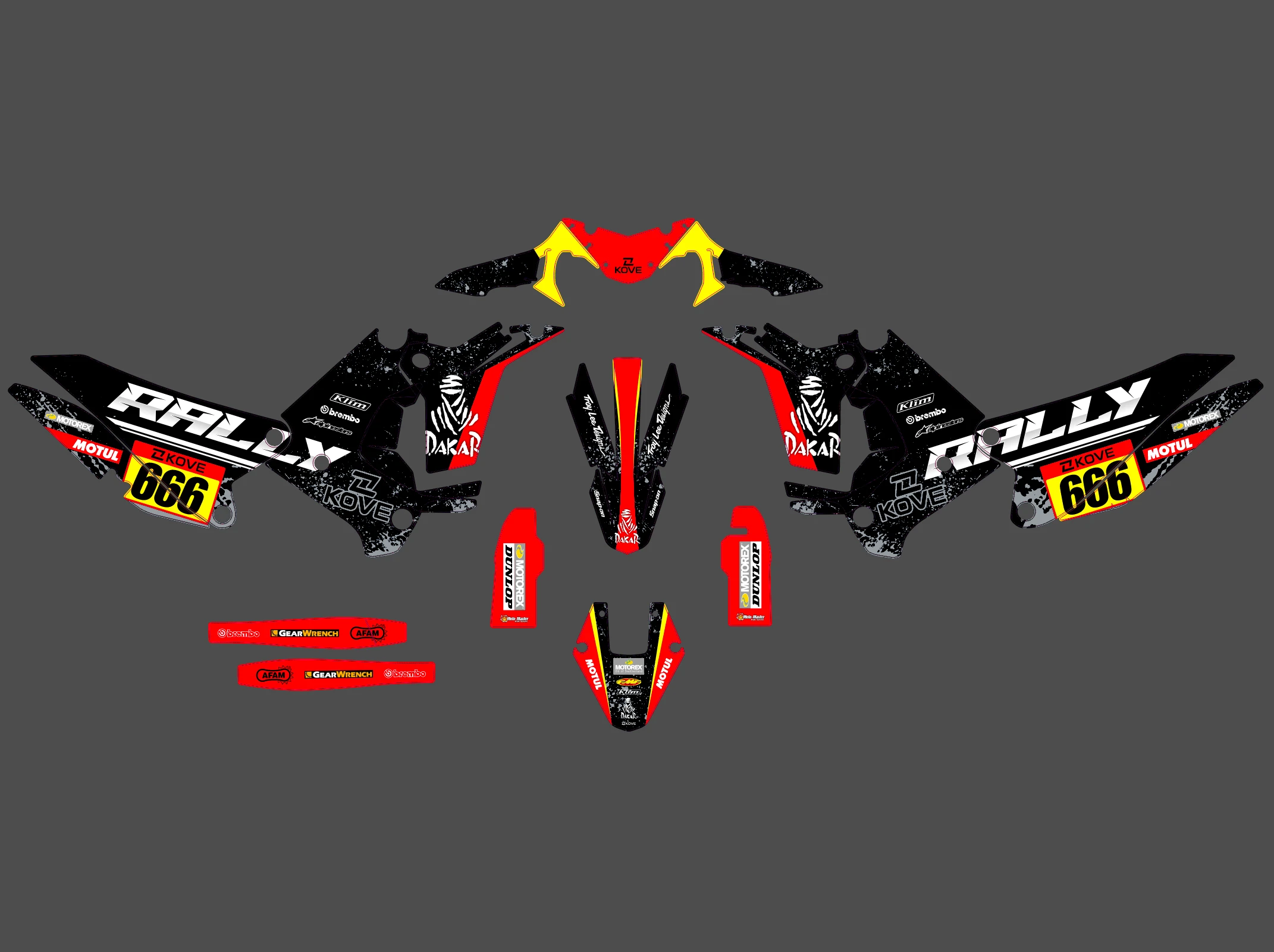 kit déco kove 450 rally race rouge
