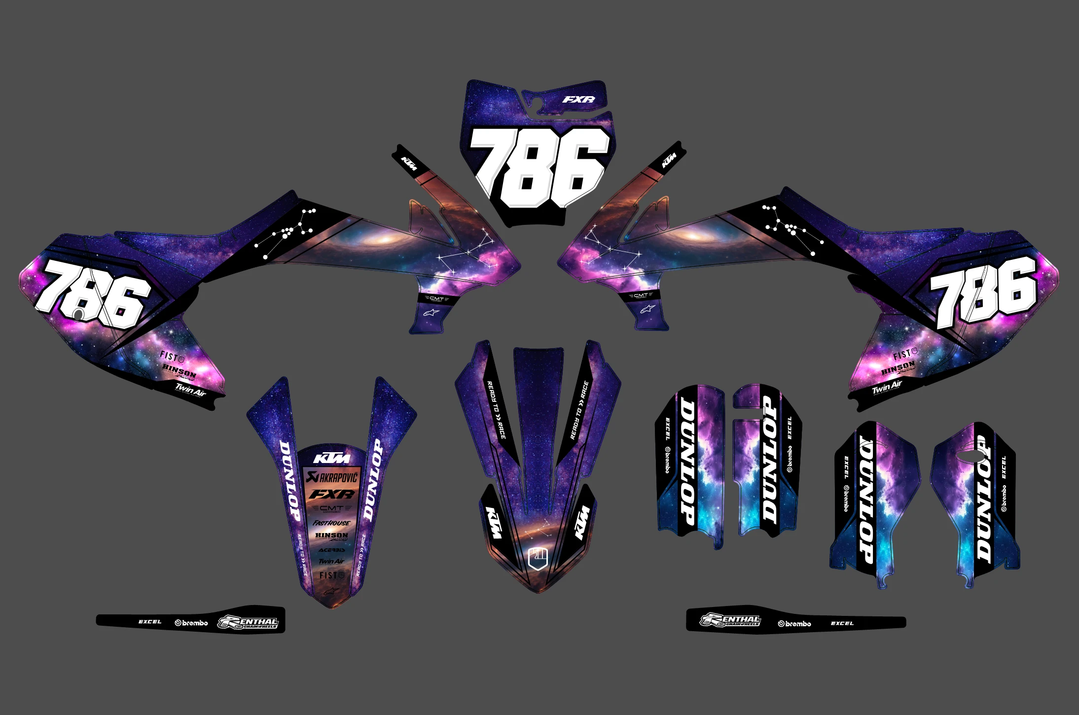kit déco ktm 65 sx (2016 2023) galaxy
