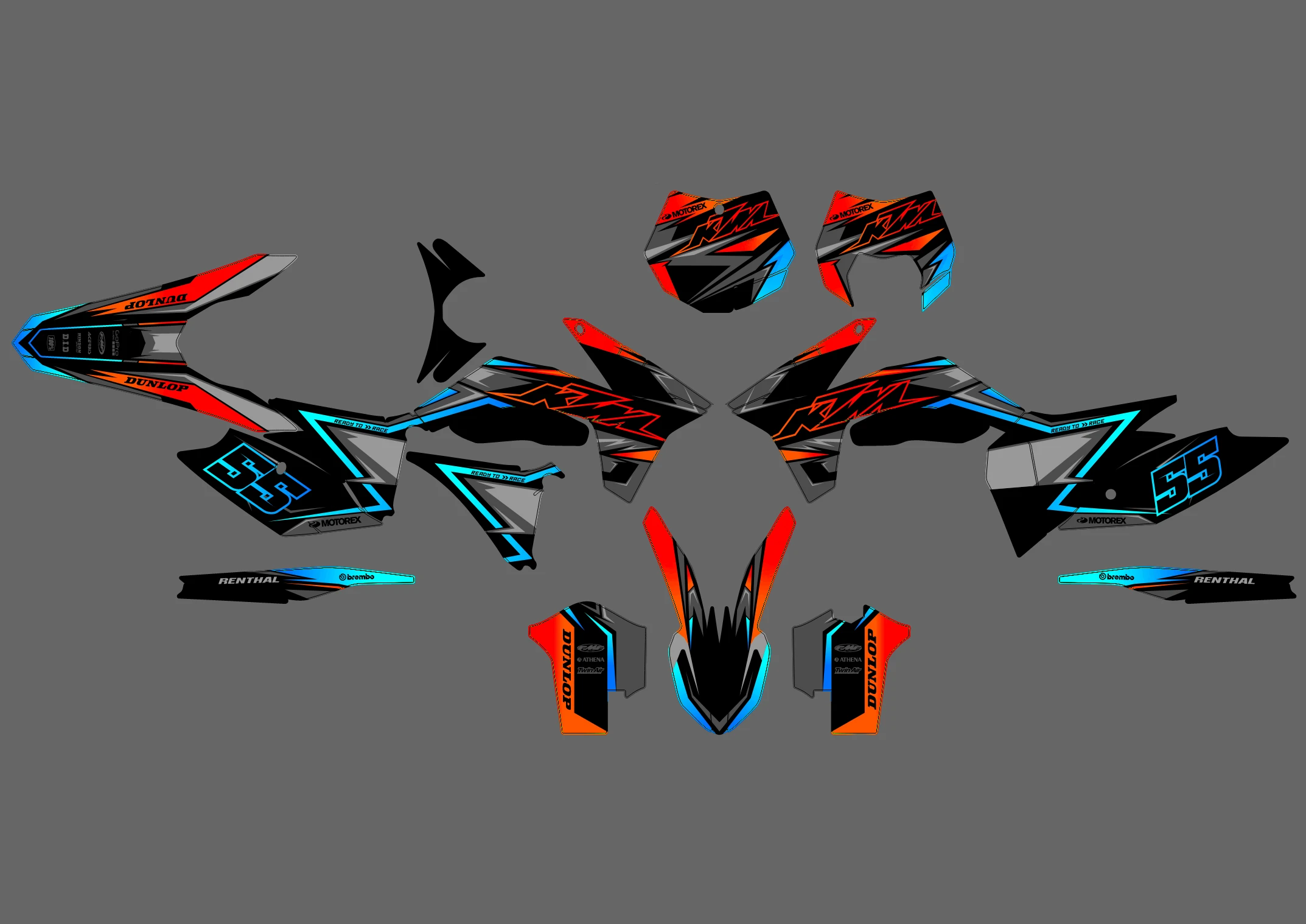 kit déco ktm sx / sxf (2011 2012) bi color