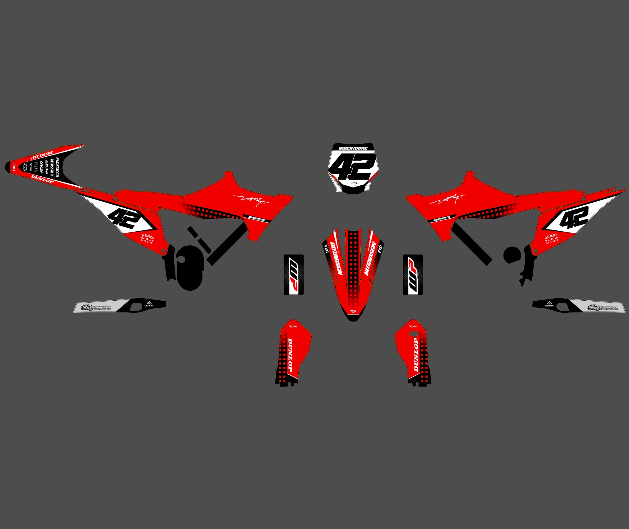 kit déco stark varg future type origine rouge