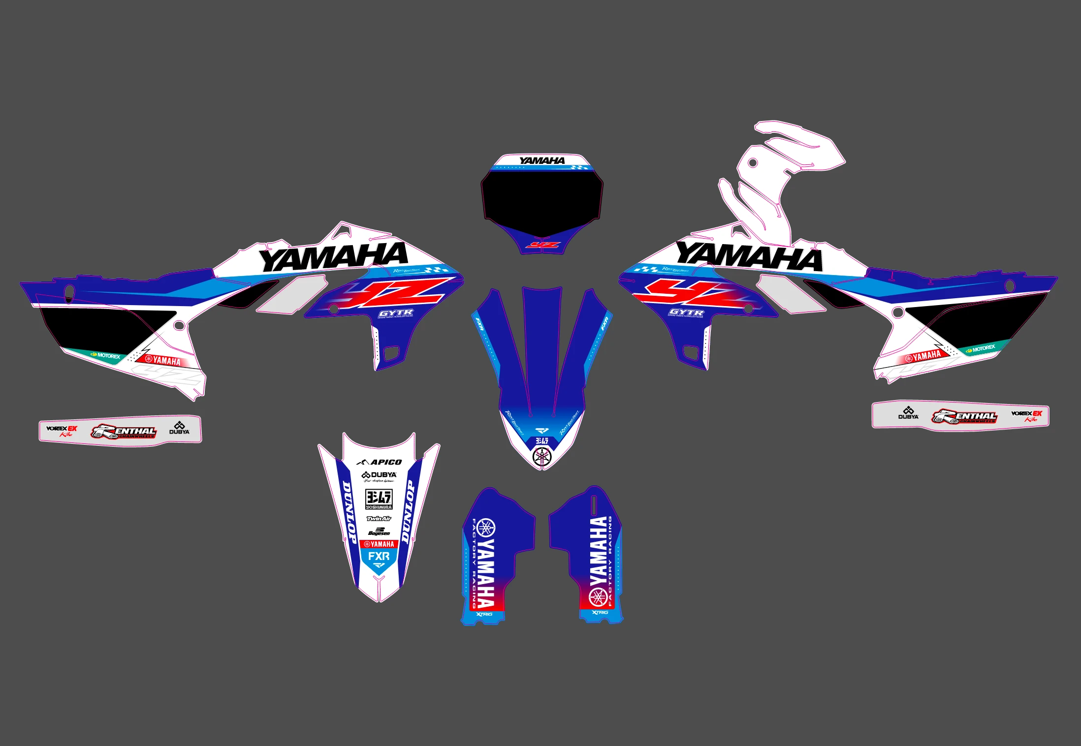 kit déco yamaha 450 yzf (2023 2024) bi color