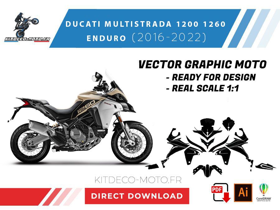template ducati multistrada 1200 1260 enduro (2016 2022) vector