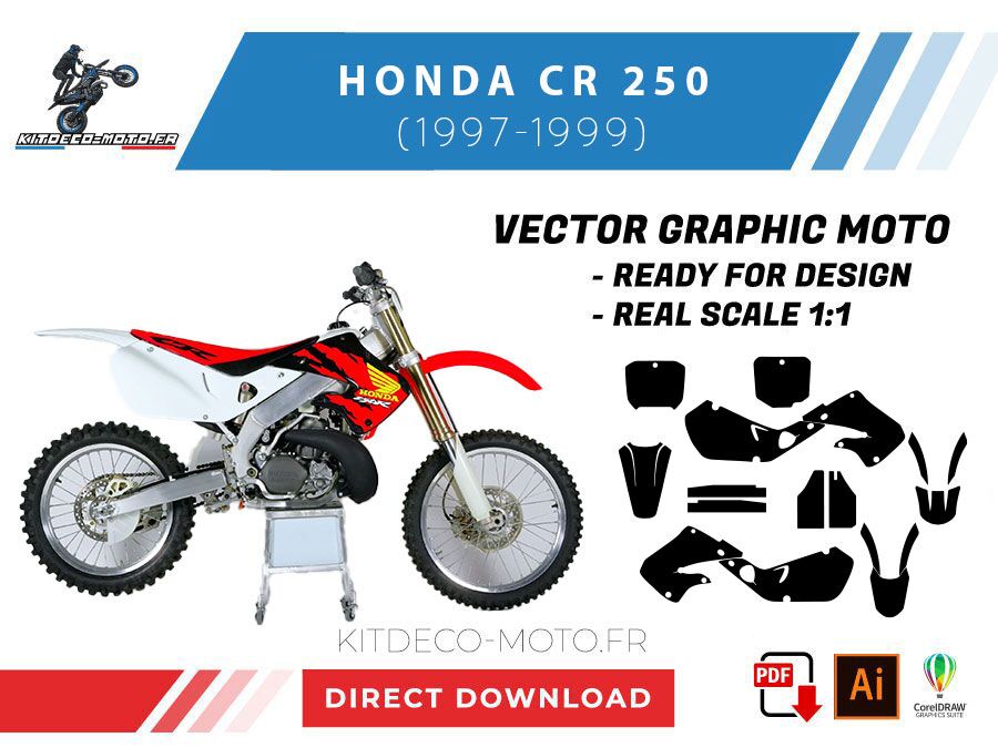 template honda cr 250 (1997 1999) vector