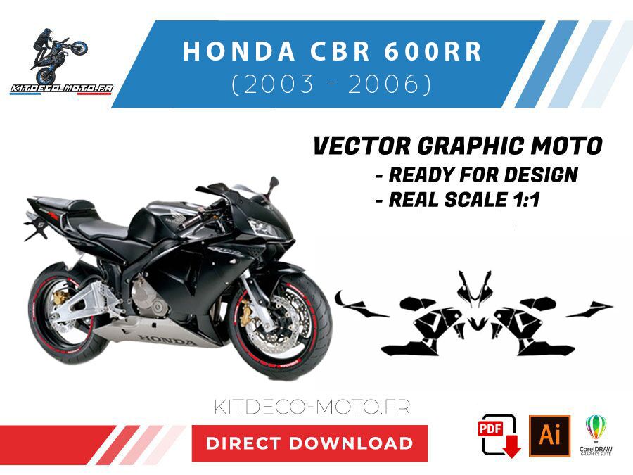 template honda cbr 600rr (2003 2006) vector