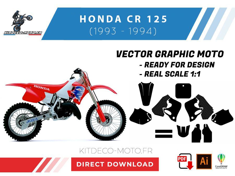 template honda cr 125 (1993 1994) vector