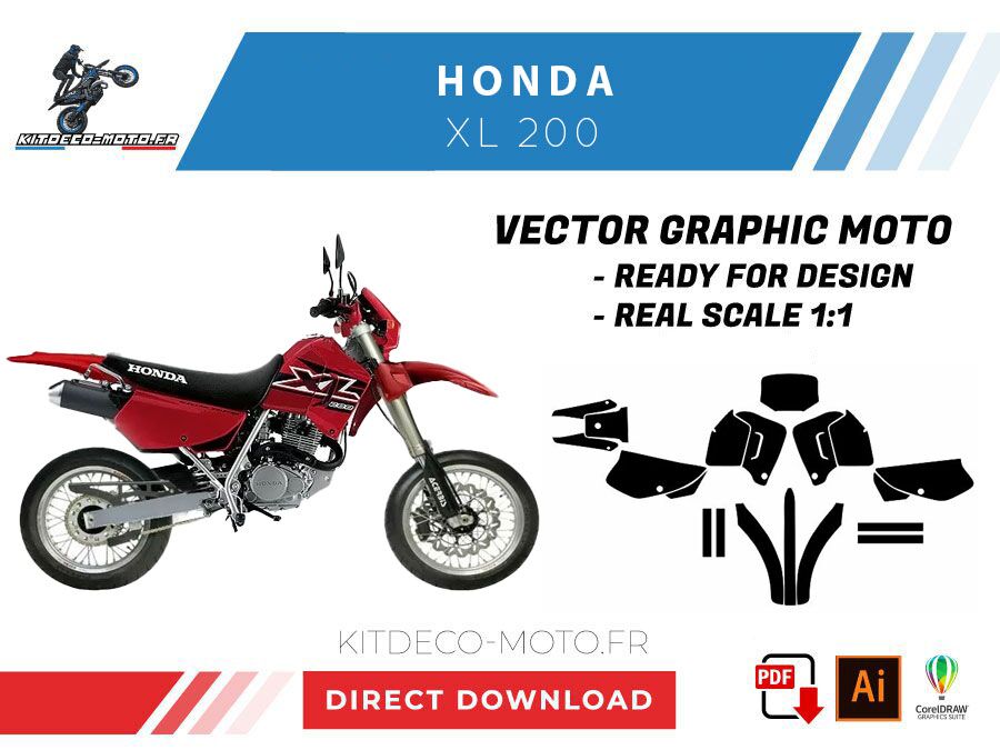 template honda xl200 vector
