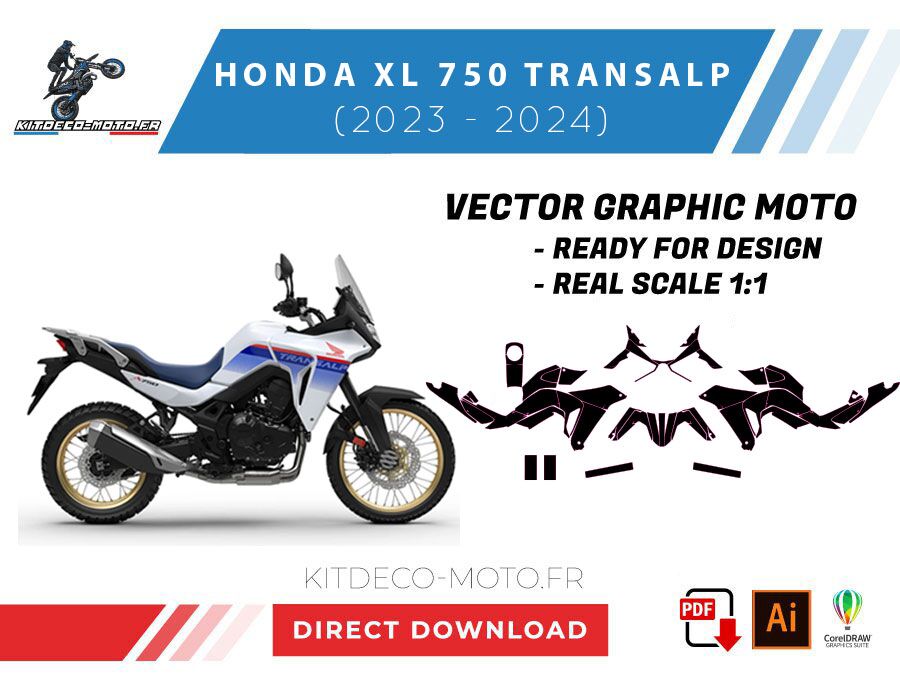 template honda xl 750 transalp (2023 2024) vector