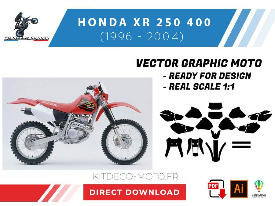 template honda xr 250 400 (1996 2004) vector