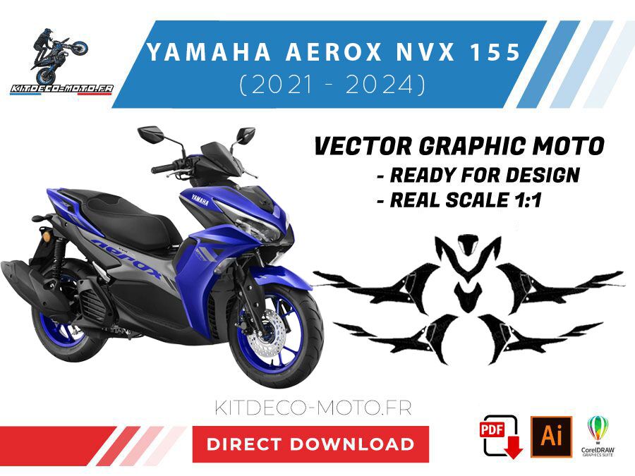 template yamaha aerox nvx 155 (2021 2024) vector
