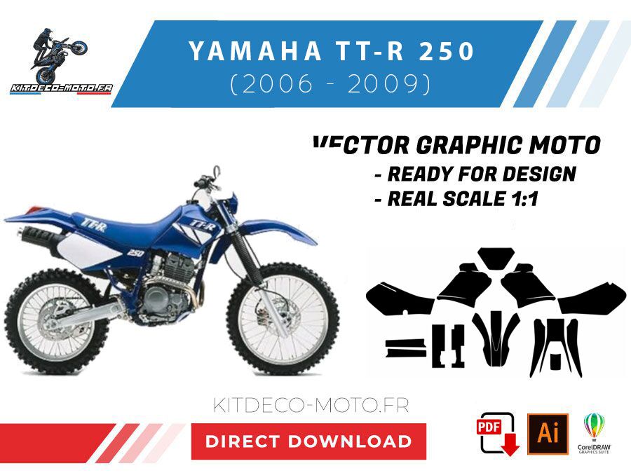 template yamaha tt r 250 (2006 2009) vector