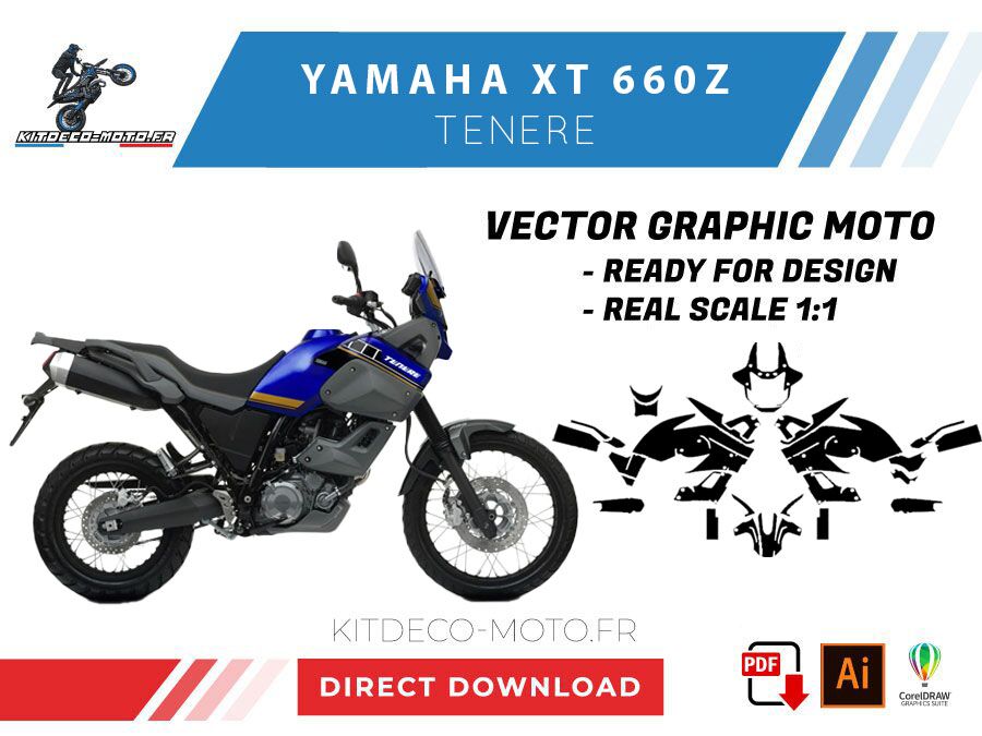 template yamaha xt 660z tenere vector