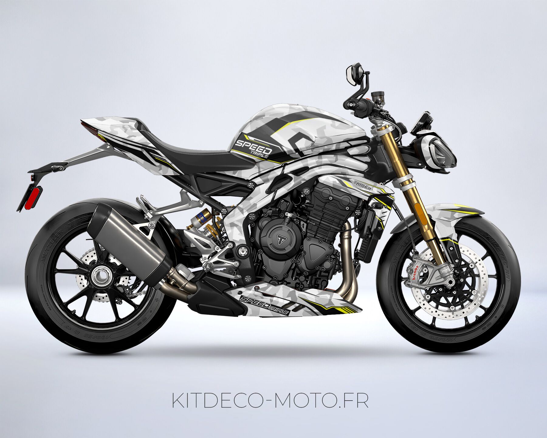 kit deco speed triple camouflage jaune
