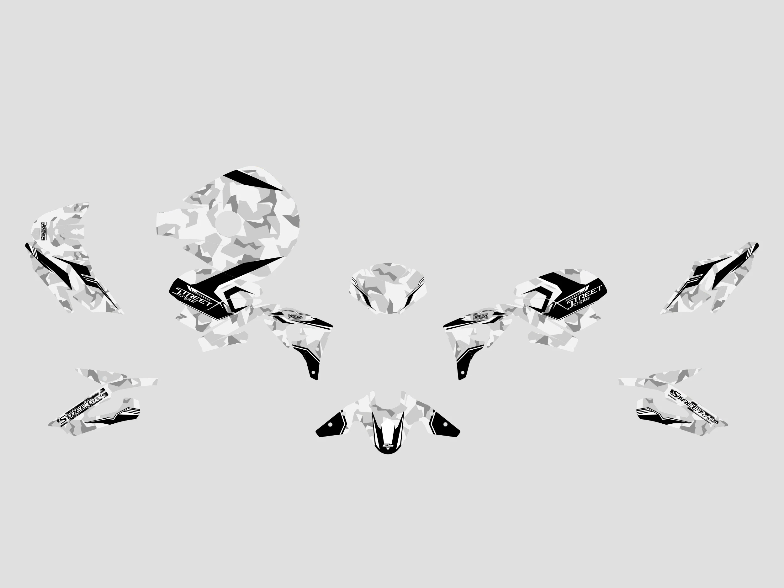 kit deco street triple camouflage blanc maquette