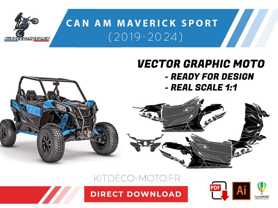 template can am maverick sport (2019 2024) vector