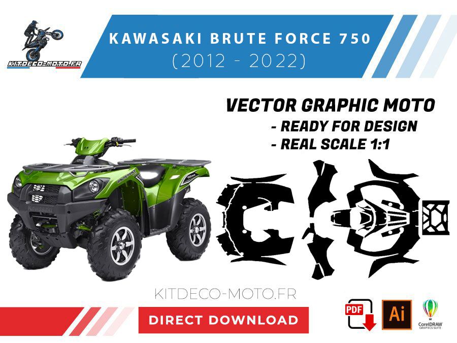 template kawasaki brute force 750 (2012 2022) vector