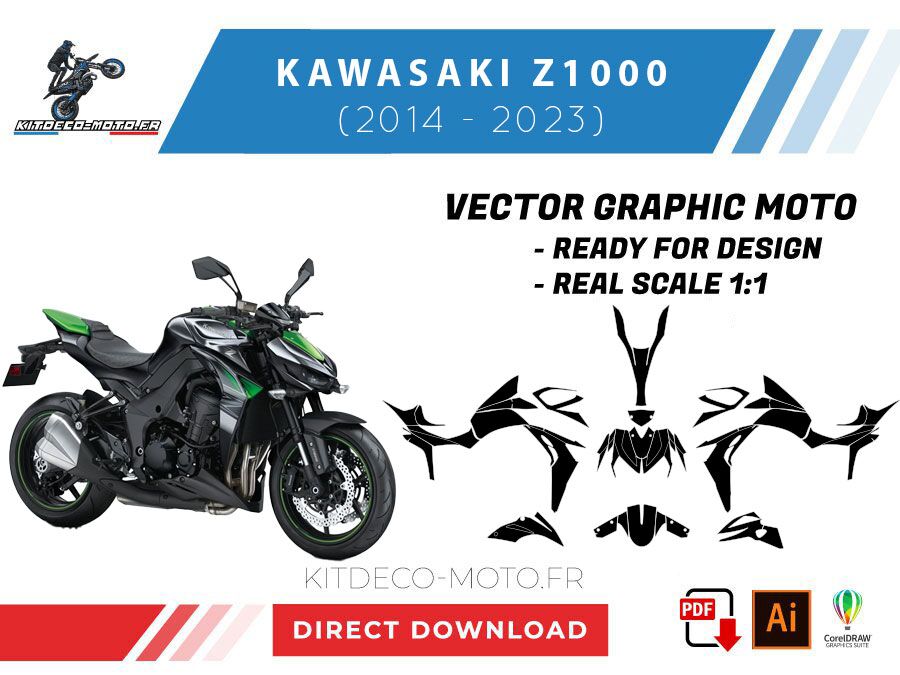 template kawasaki z1000 (2014 2023) vector