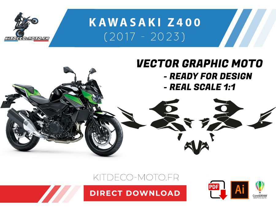 template kawasaki z400 (2017 2023) vector