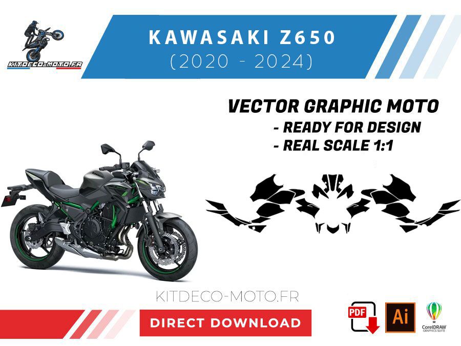 template kawasaki z650 (2020 2024) vector