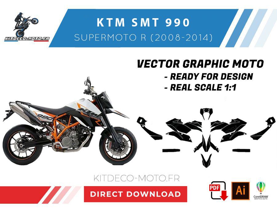 template ktm smt 990 supermoto r (2008 2014) vector