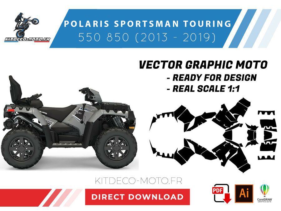 template polaris sportsman touring 550 850 (2013 2019) vector