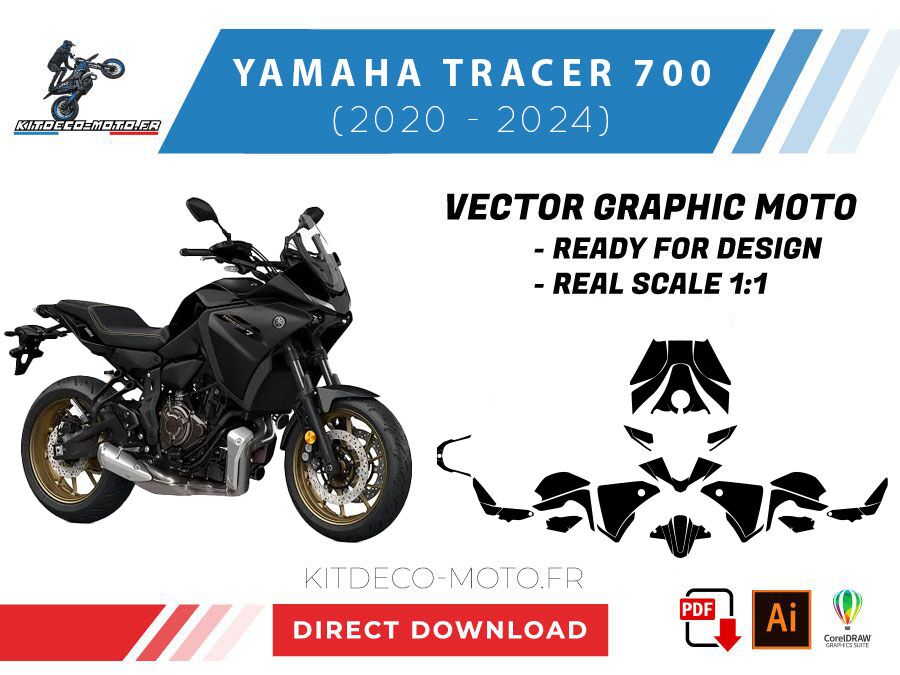 template yamaha tracer 700 (2020 2024) vector