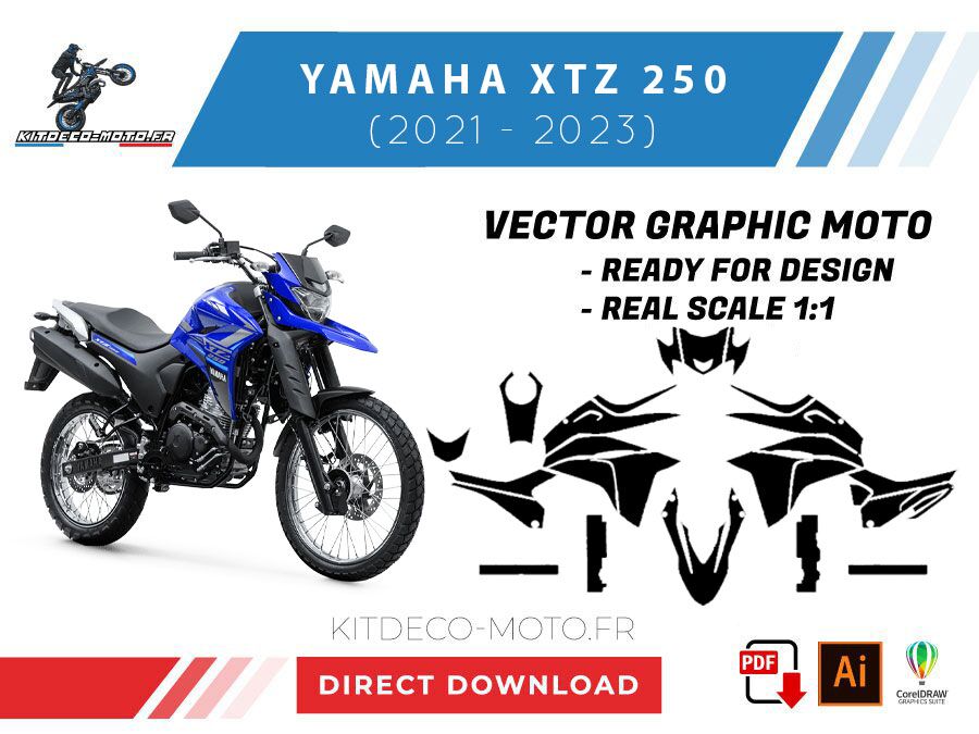 template yamaha xtz 250 (2021 2023) vector