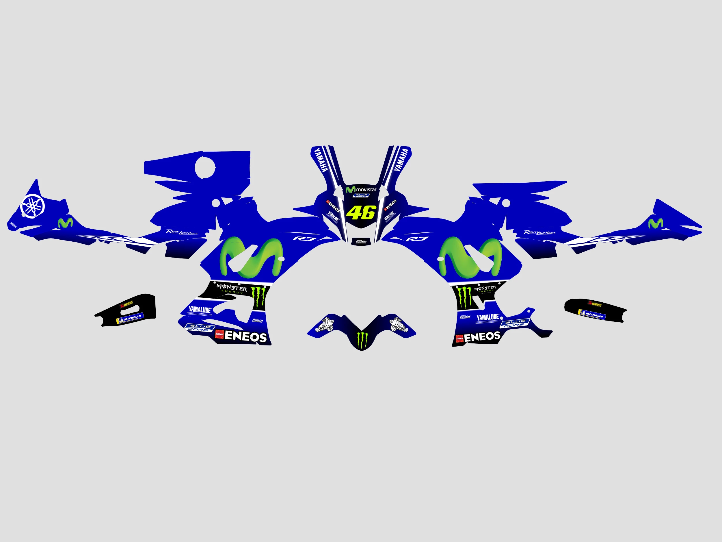 kit deco yamaha r7 replica movistar maquette