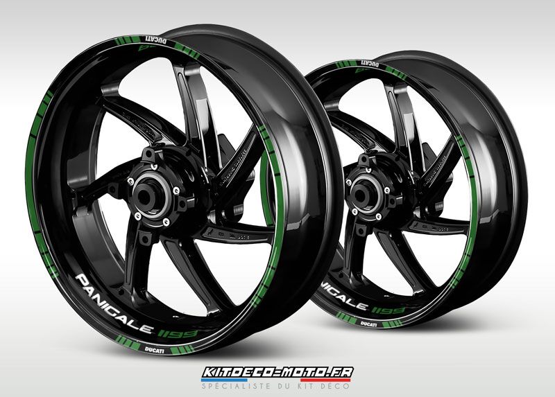 sticker jante moto ducati panigale 1199 vert fonce