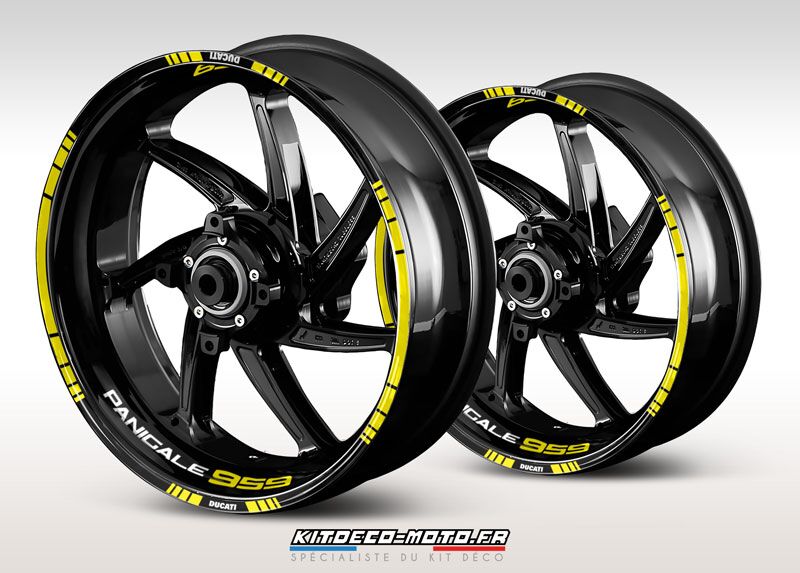 sticker jante moto ducati panigale 959 jaune