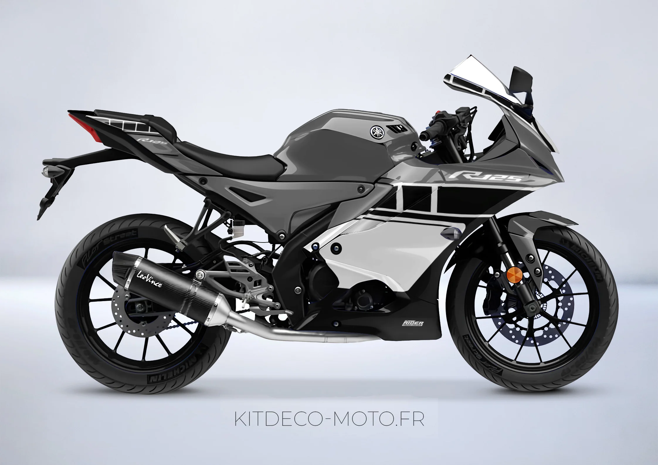 kit deco yamaha yzf r 125 anniversaire gris