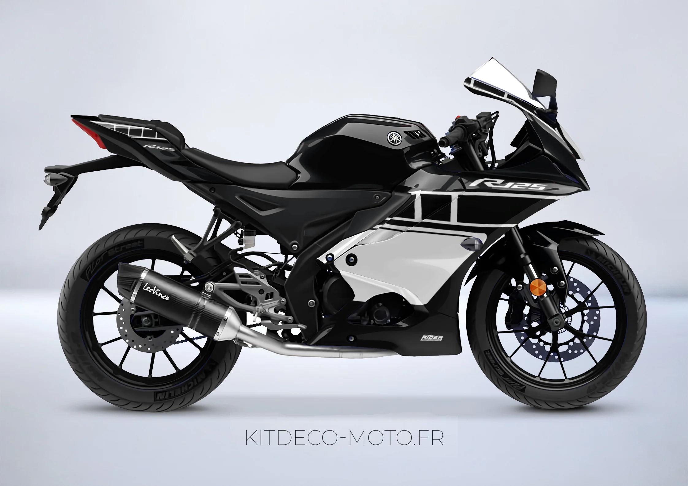 kit deco yamaha yzf r 125 anniversaire noir