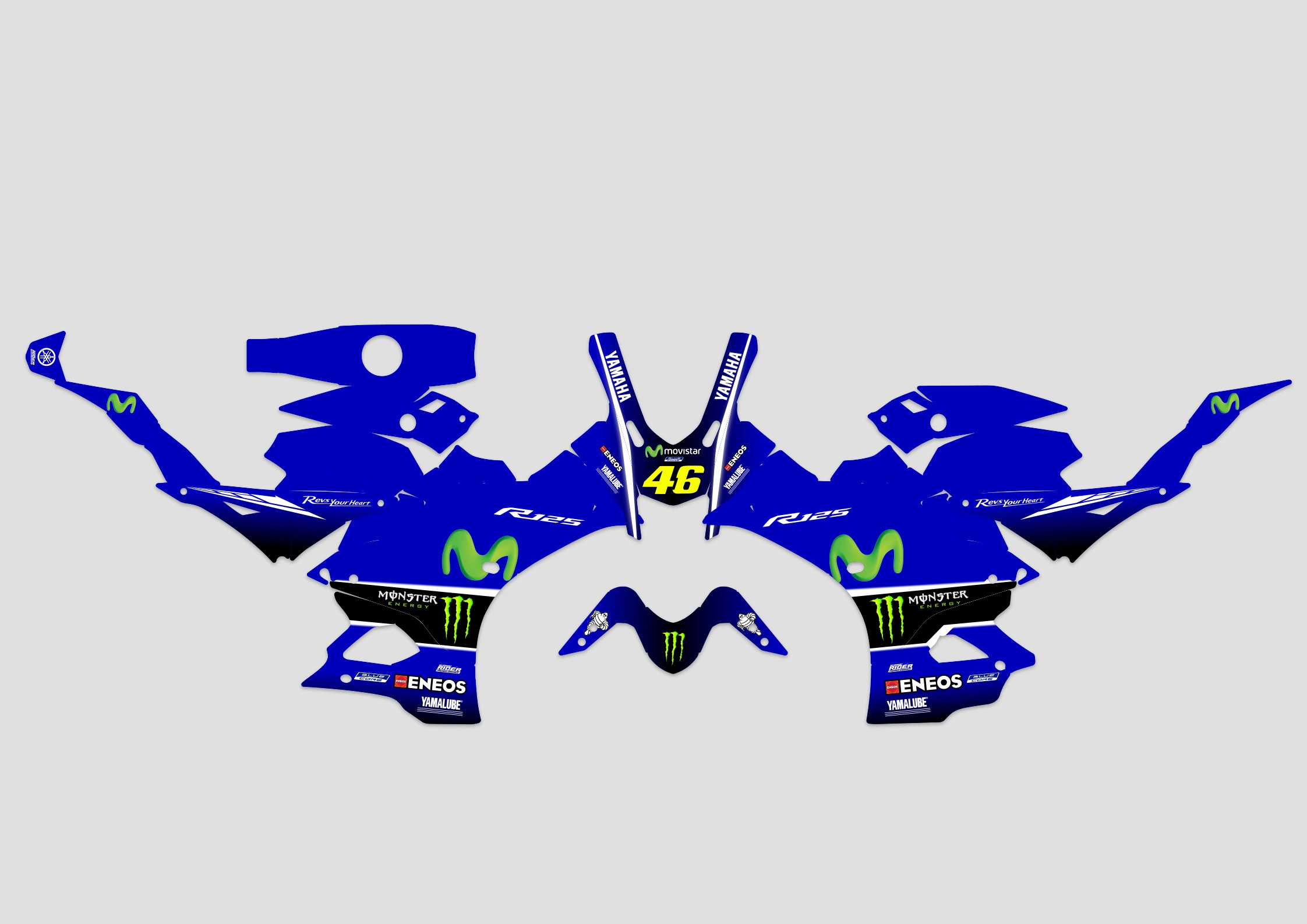 kit deco yamaha yzf r 125 movistar maquette