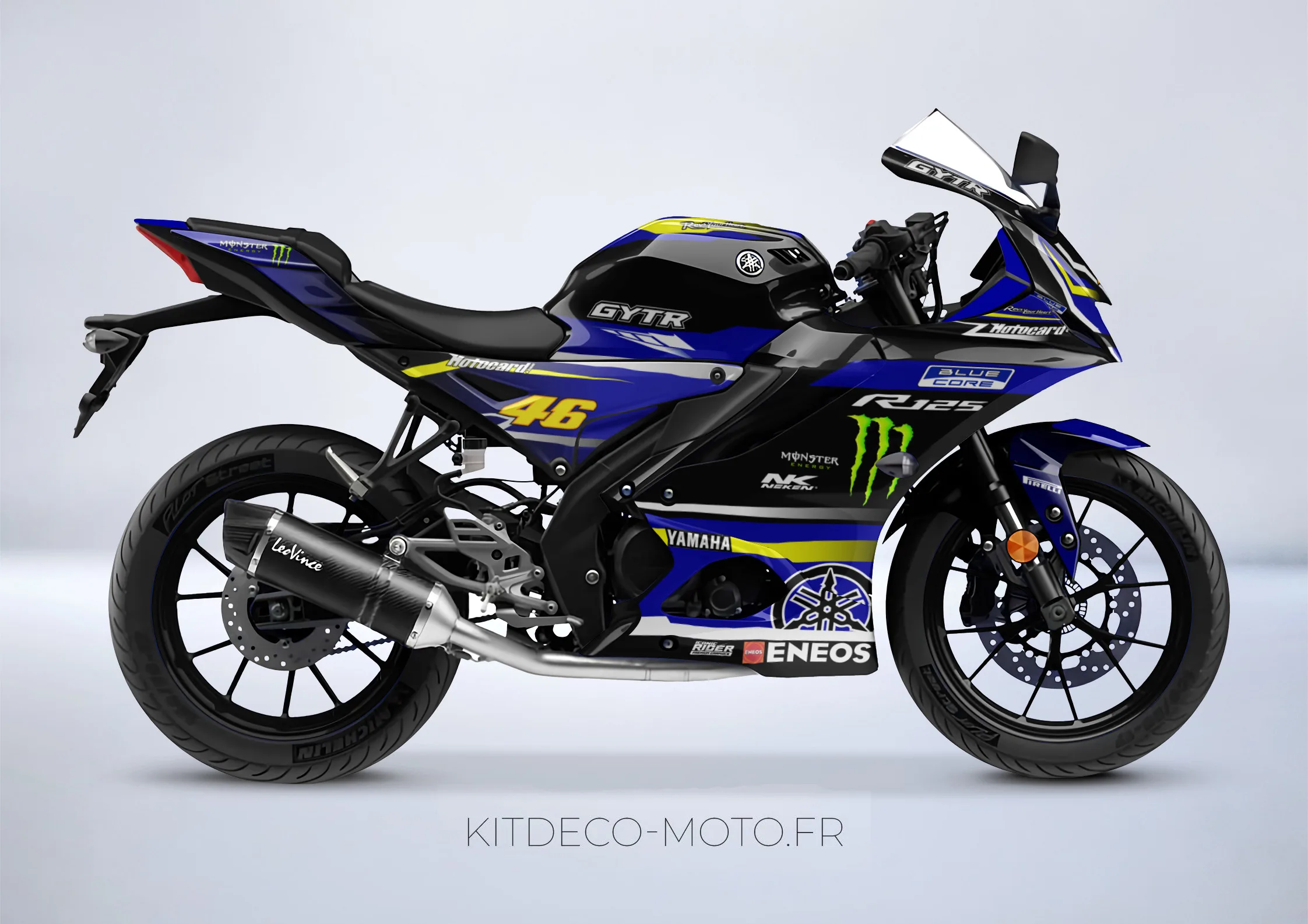 kit deco yamaha yzf r 125 racing jaune