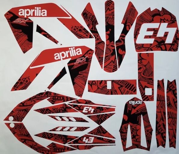 Graphic Kit Aprilia Rx 50 After 2006 Full Red