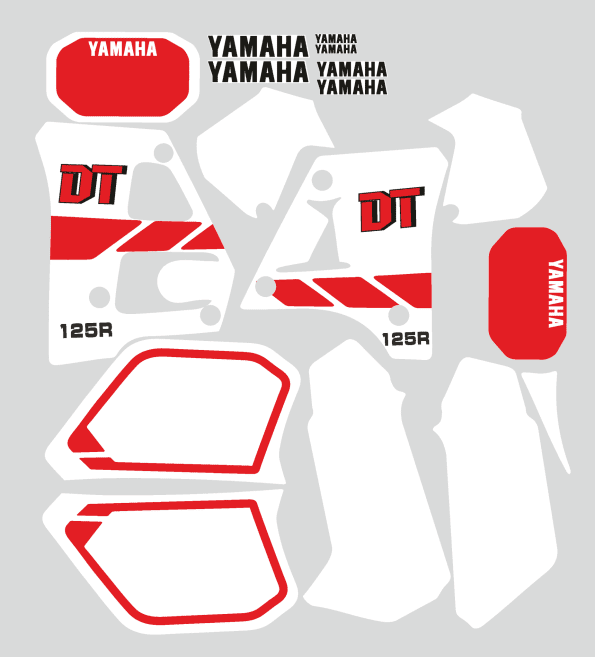 kit deco yamaha 125 dtr original rojo