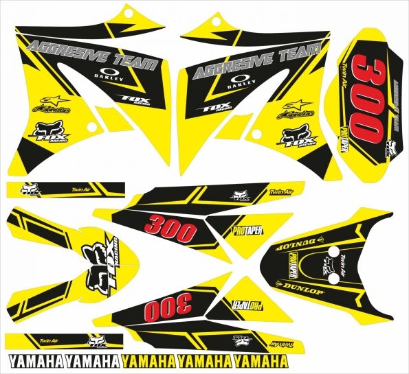 yamaha xt 125 graphic kit – yellow (fluorescent optional)
