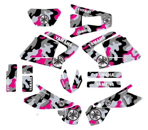Motorcycle Graphic Kit 125 Dtr Dtx Pink Camouflage