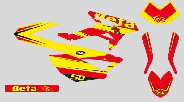 graphic kit beta 50cc factory yellow