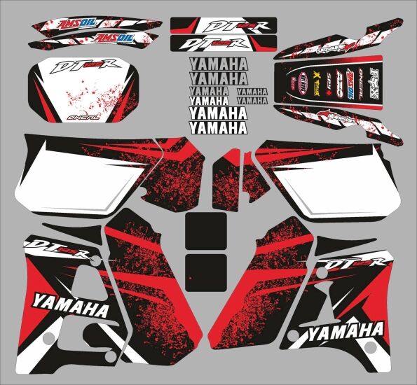 graphics kit yamaha 125 dtr splash red