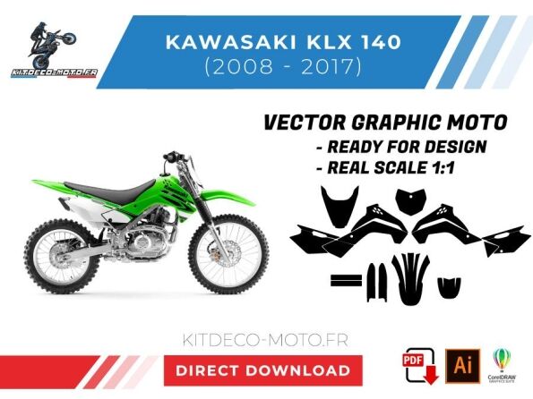 modello vettoriale kawasaki klx 140 2008 2017