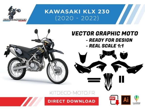 modello vettoriale kawasaki klx 230 2020 2022