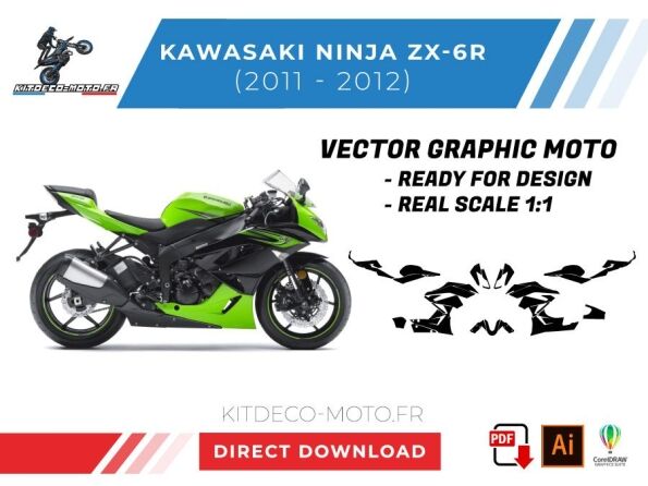 modello vettoriale kawasaki ninja zx6r 2011 2012