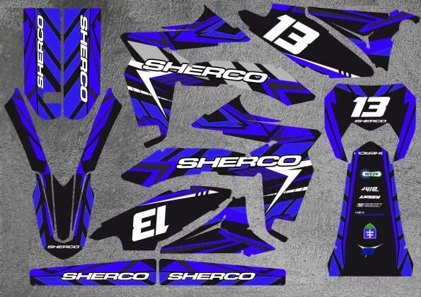 Sherco 50 sm Grafik-Kit – Blau Karem
