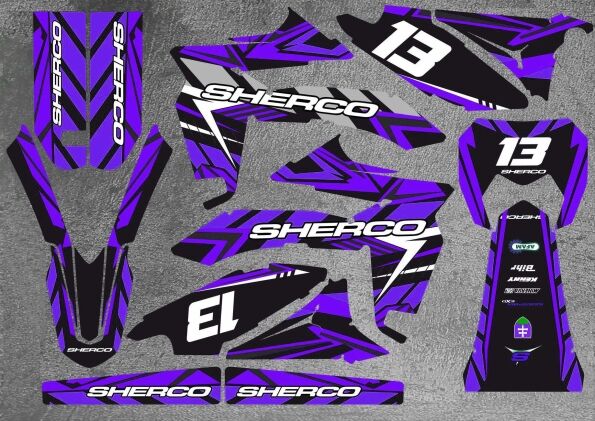 sherco 50 sm graphic kit – purple karem